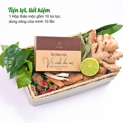 Bộ tái tạo, thơm tho cửa mình sau sinh Wonmom ( 1 Chậu xông cửa mình + 1 Hộp thảo mộc xông cô bé