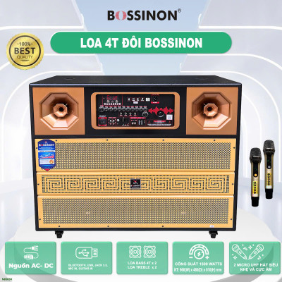 Loa tủ 4 tấc đôi Bossinon N8505K- _Kích thước: 960(W) x 480 (D) x 810 (H)mm _Công suất: 1500Watts - Hàng chính Hãng