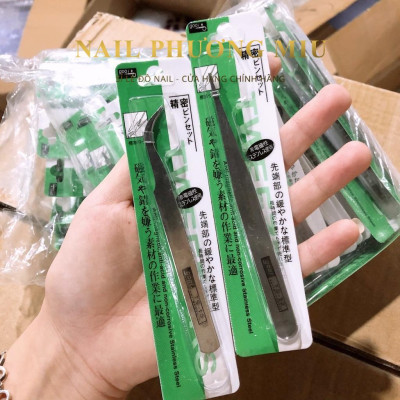 Nhíp Trắng Gắp Charm Đá, Nối Mi, Gắp Mụn Đầu Thẳng Và Cong, Thép Không Gỉ Siêu Nhỏ, 11x0.8cm, Dùng Làm Nail, Gắp Đính Đá Đa Năng