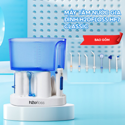 Máy tăm nước gia đình H2ofloss HF7 Classic, bền hơn, mạnh hơn, nhiều đầu tăm hơn