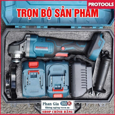 [LOẠI 1] Máy mài pin Boshun 21V - Bộ 2 pin 15CELL ABS, Động cơ không Chổi Than 100% Lõi Đồng, Bảo hành 1 năm