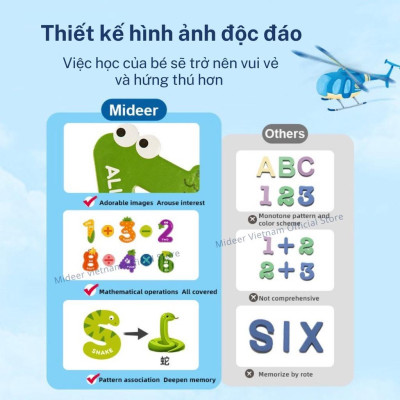 Bảng chữ cái tiếng anh và bảng số nam châm  cho bé Mideer Letter Magnets - Number Magnets, Đồ chơi giáo dục cho bé 1 2 3