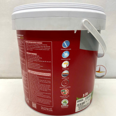 Sơn nước ngoại thất cao cấp TOA 4 Seasons Satin Glo siêu bóng màu xám 8257 _ 5L