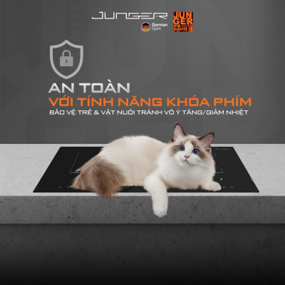 Bếp đôi điện từ hồng ngoại Junger NKD-20 4200W Không kén nồi Hàng Chính Hãng Bảo Hành 36 Tháng
