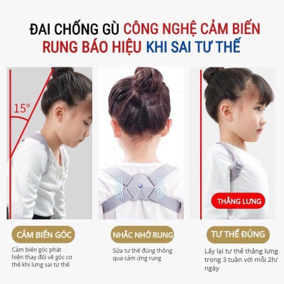 Đai Chống Gù Lưng Thông Minh Cảm Biến Rung Khi Ngồi Sai Tư Thế
