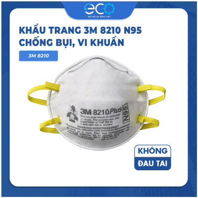 Khẩu trang 3M 8210 N95 lọc ít nhất 95% bụi mịn, vi khuẩn, vi rút