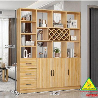 Vách ngăn kiêm tủ rượu trang trí phòng khách , nhà bếp 4VTK04 - NỘI THẤT LẮP RÁP VIENDONGADV