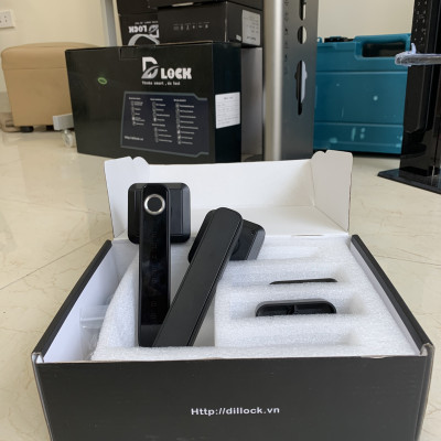 Khóa cửa vân tay điện tử thông minh cho cửa thông phòng gỗ nhôm dùng app cao cấp chống nước, khóa cửa Smart Lock bảo hành 30 tháng Chính Hãng DILLOCK DLF4