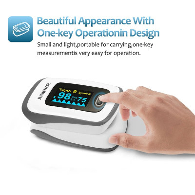 MÁY ĐO NỒNG ĐỘ OXY BÃO HÒA TRONG MÁU SPO2, PR, PI JUMPER JPD-500F Kết nối bluletooth với điện  thoại, màn hình OLED  ( FDA hoa kỳ chứng nhận ) 