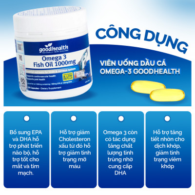Thực phẩm chức năng Goodhealth Omega 3 Fish Oil 1000mg (150 Viên) - Nhập khẩu New Zealand