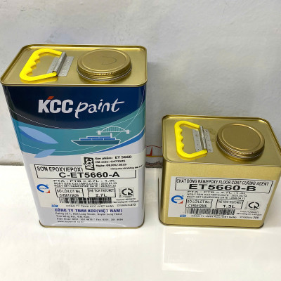 Sơn sàn bê tông epoxy KCC ET5660 Base C màu xanh G473505 _ 4L/Bộ