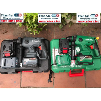 Khoan Bê Tông Pin Workfix 21v-Model: WF-RH2603-3 Chức năng - Pin 15 cell- Bảo hành chính hãƞg.