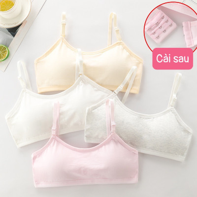 Áo Lót Nữ – Áo Lá Học Sinh Cotton Trơn Mút Liền Cài Sau 3 Móc F004 – 5 Màu, Free Size