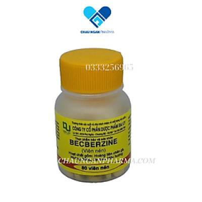 Viên uống hỗ trợ tiêu chảy BECBERZINE (Đại Uy) Lọ 80 viên - 500 viên