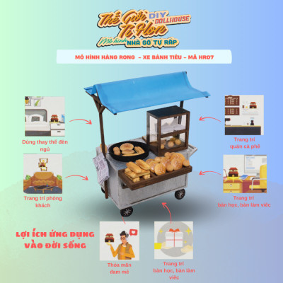 MÔ HÌNH TỰ LẮP RÁP DIY SÀI GÒN XƯA VÀ NAY - XE BÁN BÁNH TIÊU - HR07
