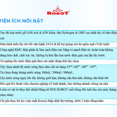 Máy Lọc Nước Điện Giải iON Kiềm ROBOT iONQueen 511 Chế Độ Nóng Nguội Lạnh - Hàng Chính Hãng