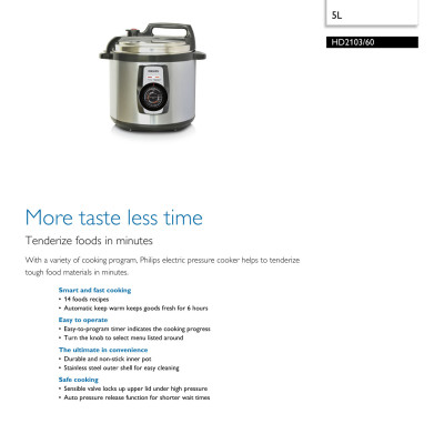 Nồi áp suất điện Philips HD2103- hàng nhập khẩu