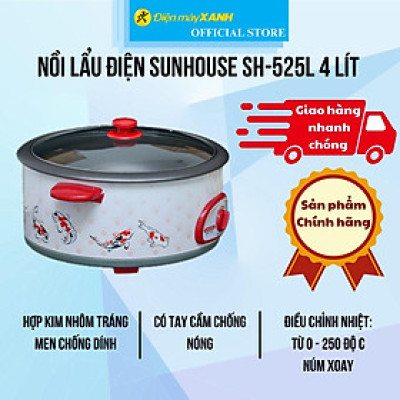 Nồi lẩu điện Sunhouse SH-525L 4 lít - Hàng Chính Hãng