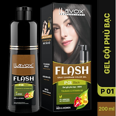 GEL GỘI PHỦ BẠC FLASH 200ML (P01 - ĐEN)