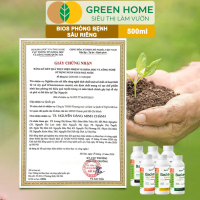 Chế Phẩm Sinh Học Bacte Bios Phòng Bệnh Sầu Riêng, Green Home, Chai 500ml, Hiệu Lực Nhanh Mạnh