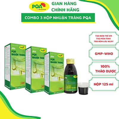 3 Hộp Nhuận Tràng PQA Thành Phần Từ Thiên Nhiên Giúp Giảm Táo Bón Dùng Cho Bé Bị Khó Tiêu Lâu Ngày Hộp 125ml