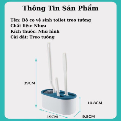 Bộ 3 Bàn Chải Vệ Sinh Toilet Cán Dài 360 Độ Silicon Có Khay Đựng Treo Tường Dùng Vệ Sinh Nhà Tắm Tiện Dụng Giao Màu Ngẫu Nhiên