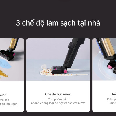 Máy hút bụi lau nhà Lydsto W1 lực hút 17000Pa thông minh tiện lợi - Hàng chính hãng