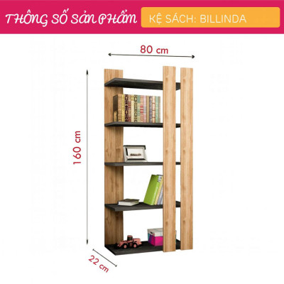 Kệ sách gia đình gỗ công nghiệp MDF cao cấp SMLIFE Billinda