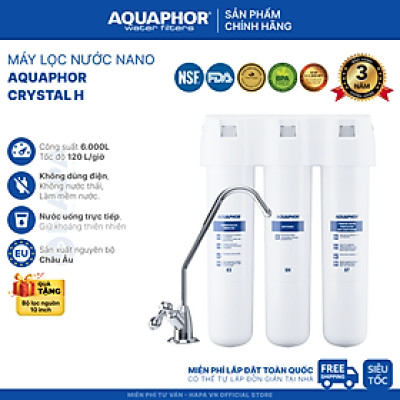 Máy Lọc Nước AQUAPHOR CRYSTAL H Chuẩn Nước Khoáng Uống Trực Tiếp, Công Nghệ NANO Aqualen, Không Dùng Điện - Nhập Khẩu Châu Âu , Hàng Chính Hãng