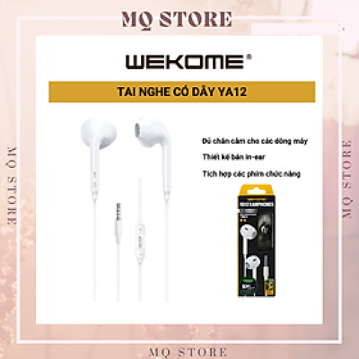 Tai nghe dây WEKOME YA12 Jack cắm 3.5mm, có Mic độ dài 1m2( hàng chính hãng)