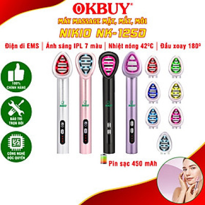 Máy massage mắt môi Nikio NK-125D - Thiết bị làm đẹp đa năng, công nghệ EMS, IPL, rung và nhiệt nóng 