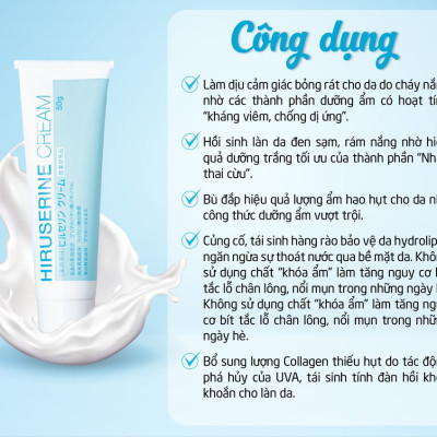 Kem dưỡng ẩm dành cho da khô Hiruserine Cream (50g)