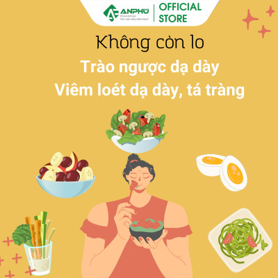 Gel dạ dày An Phú (Nano Curcumin) Giảm Đau nhanh, Giảm Viêm loét, Trào ngược dạ dày, Bảo vệ niêm mạc (Hộp 20 gói x 10ml)