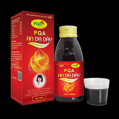 PQA An Dạ Dày là dược phẩm siro thảo dược dùng cho người bị viêm loét dạ dày, tá tràng có tác dụng hỗ trợ  hạn chế axit dịch vị, bảo vệ niêm mạc dạ dày, viêm loét dạ dày, tá tràng.
