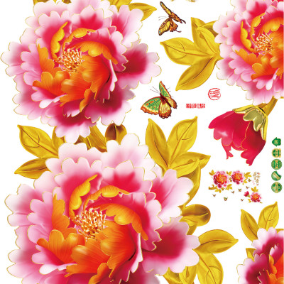 Decal dán tường hoa thược dược SK9334