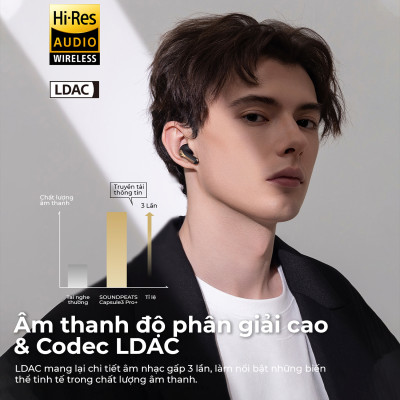 Tai nghe True Wireless SoundPEATS Capsule 3 Pro+ Loa kép xMEMS LDAC Bluetooth 5.3 - Hàng Chính Hãng