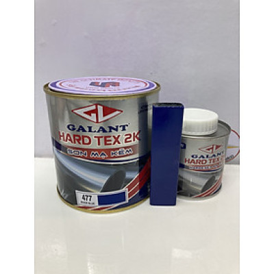 Sơn sắt mạ kẽm không cần lót Galant Hard Tex 2K River Blue 477 1L/bộ