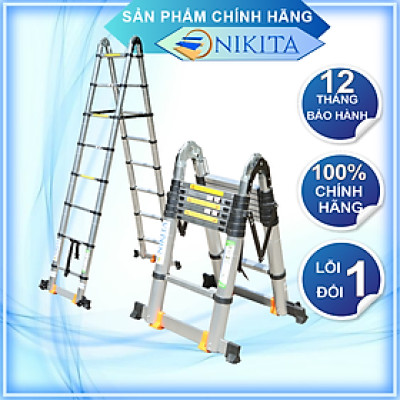 Thang Nhôm Rút Đa Năng Có Bánh Xe - 6.4 Mét