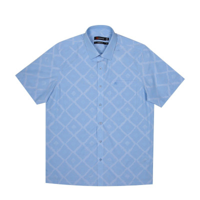 Áo sơ mi nam KHATOCO ngắn tay kẻ caro A1MN468T2-CNCR228-2411-N