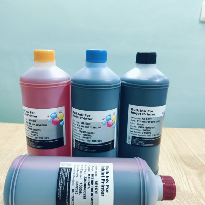 Set 4 chai Mực nước dye ink ( 1 lít/ chai)  màu xanh tương thích Epson Dx5 I3200, hàng nhập khẩu.