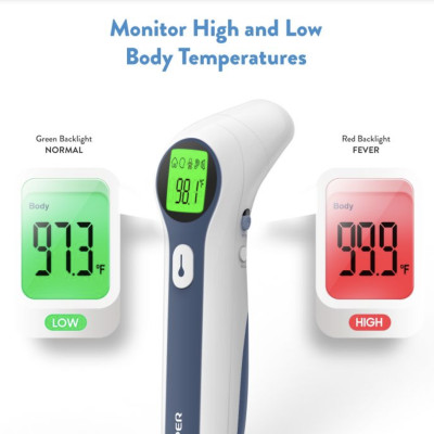 (Hàng chính hãng) Combo máy đo nồng độ oxy trong máu SPO2 và nhịp tim JPD-500E và Nhiệt kế hồng ngoại không tiếp xúc Jumper JPD-FR202