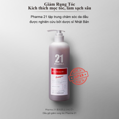 Combo Dầu Gội + Dâu Xả Giảm Rụng Tóc Kích Thích Mọc Tóc Chuyên Sâu Pharma 21 Nhật Bản - Chai 600ml