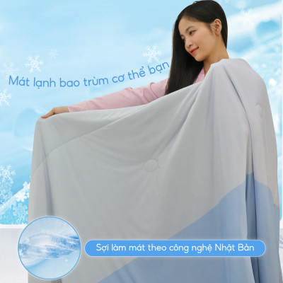 [CHĂN HÈ MÁT LẠNH] Mền lạnh I Cool Advance NIN House NM8034 2mx2m2 | Chăn chần bông Ice Silk lạnh như tencel, Chăn điều hoà nhiều độ