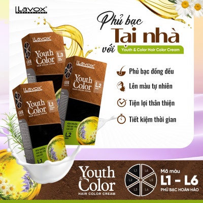 Nhuộm Phủ Bạc Cao Cấp Lavox 60ml x 2 - L4 - Nâu Cà Phê