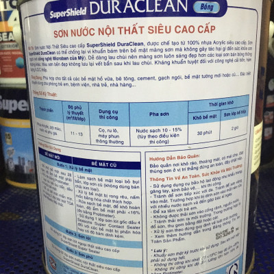 Sơn nước nội thất kháng khuẩn Toa Supershield Duraclean 3.785L