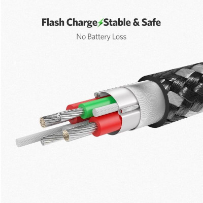 Ugreen UG50380US271TK 0.5M màu Đen Cáp sạc truyền dữ liệu USB 2.0 sang MICRO USB 4A võ hợp kim kẽm - HÀNG CHÍNH HÃNG