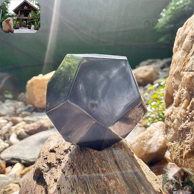 Quả cầu đa giác đá bồ kết đen NHA SAN QC1158 - 1.3 Kg (ĐK: 11.5cm)