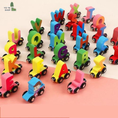 Đoàn Tàu Kéo Số Và Chữ Nam Châm, Đồ Chơi Gỗ Giáo Dục Phát Triển Trí Tuệ Cho Bé