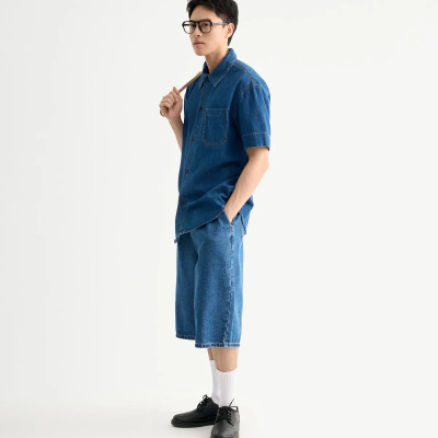 Áo sơ mi denim nam Form Loose - RT 10S25DSH001 | ROUTINE CÀ MAU