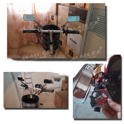 Gương Vuông Xe Đạp quan sát chiếu hậu xe đạp/ xe đạp điện 360 độ (2 chiếc/ bộ), chất liệu hợp kim nhôm (đã kèm theo pad chân gương lỗ 8mm) - Mai Lee